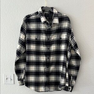 J. Crew Navy and White Plaid Men's Flannel Shirt